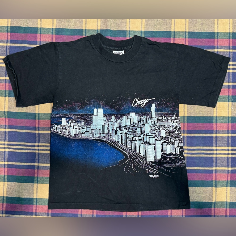 Mens Chicago San Segal Sportswear 1989 Double Sided  Tee 80s Single Stitch